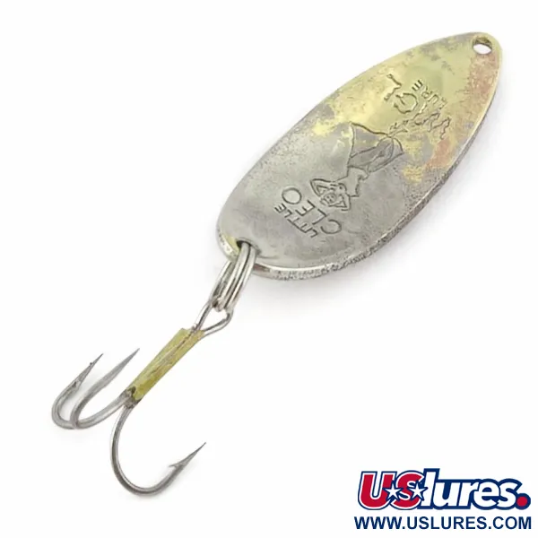 Vintage  Seneca Little Cleo (Hula Girl), 2/3oz nickel/gold fishing spoon #23863