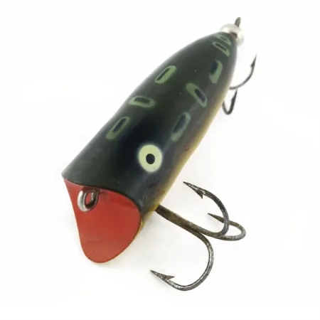 Vintage Heddon Baby Lucky 13, 1/3oz Green Frog fishing lure #23866