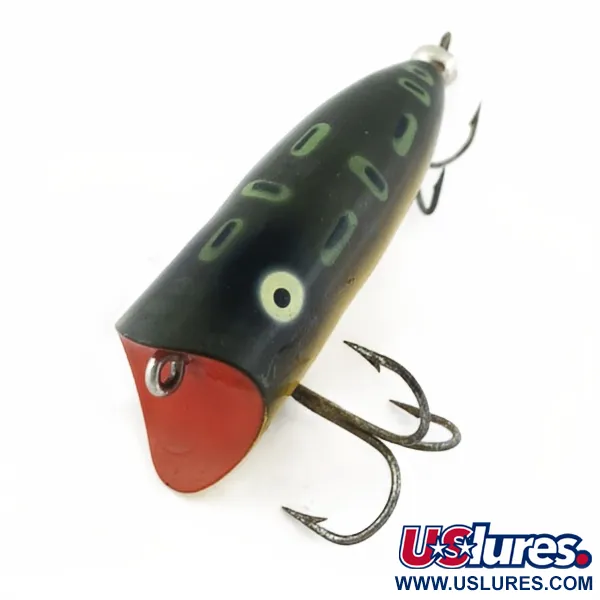 Vintage   Heddon Baby Lucky 13, 1/3oz Green Frog fishing lure #23866
