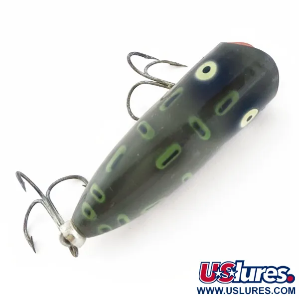 Vintage   Heddon Baby Lucky 13, 1/3oz Green Frog fishing lure #23866