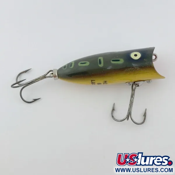 Vintage   Heddon Baby Lucky 13, 1/3oz Green Frog fishing lure #23866