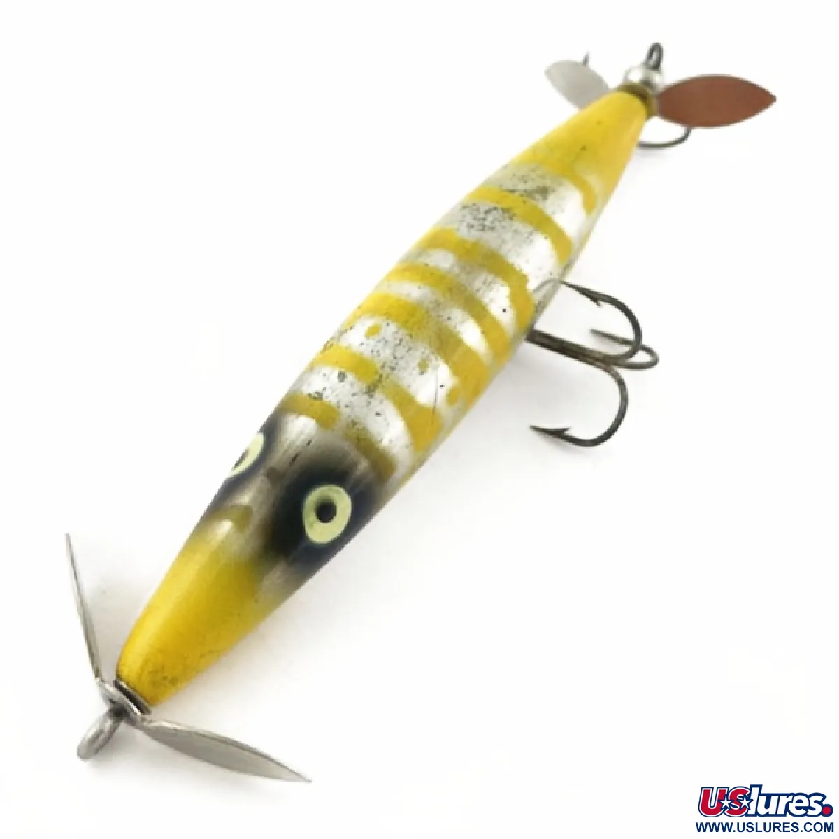 Vintage Heddon Dying Flutter, 1/2oz Fire Tiger fishing lure #23868