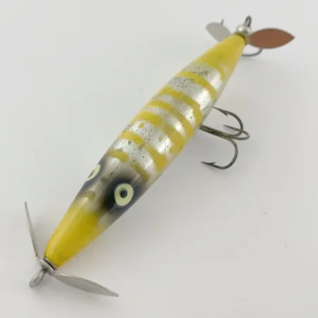 Vintage Heddon Dying Flutter, 1/2oz Fire Tiger  fishing lure #23868