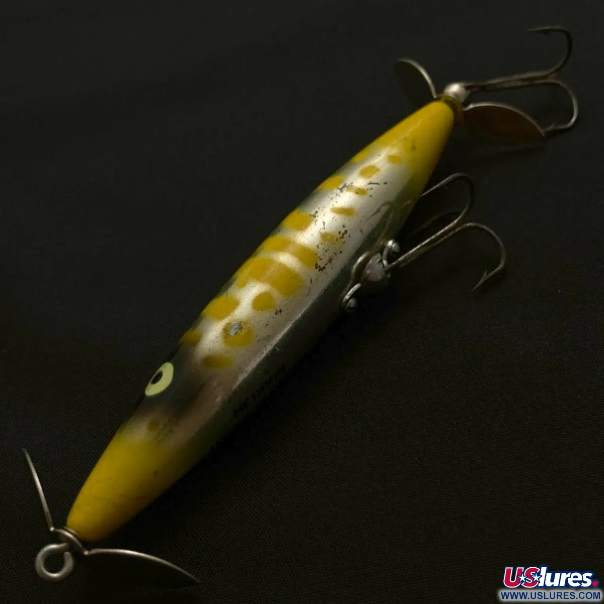 Vintage Heddon Dying Flutter, 1/2oz Fire Tiger fishing lure #23868