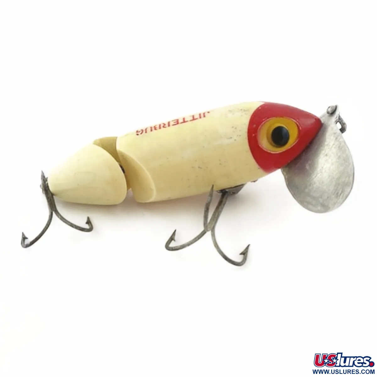 Vintage Fred Arbogast Jitterbug Jointed, 1/2oz red head fishing