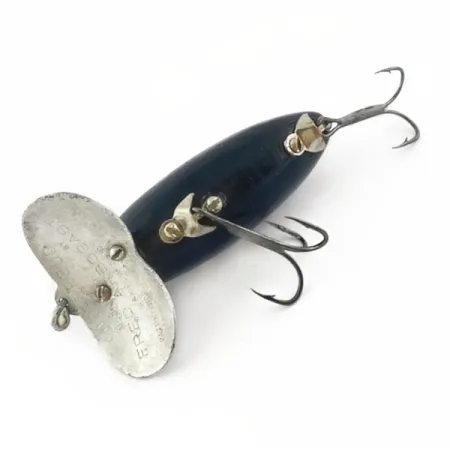 Vintage Fred Arbogast Jitterbug Early Bug Eye​ (1960s), 1/2oz Black fishing lure #23870