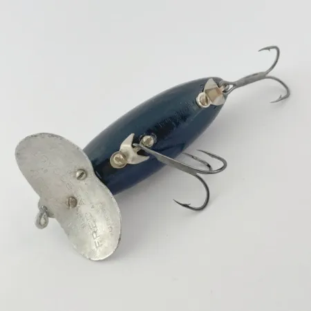 Vintage Fred Arbogast Jitterbug Early Bug Eye​ (1960s), 1/2oz Black fishing lure #23870