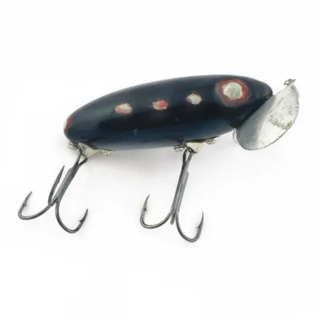 Vintage Fred Arbogast Jitterbug Early Bug Eye​ (1960s), 1/2oz Black fishing lure #23870