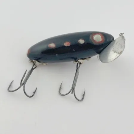 Vintage Fred Arbogast Jitterbug Early Bug Eye​ (1960s), 1/2oz Black fishing lure #23870