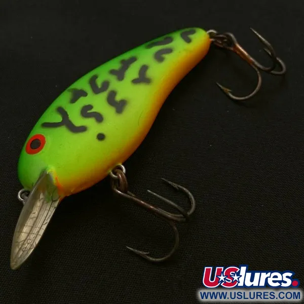 Vintage   Bomber Flat A, 1/3oz Fire tiger fishing lure #23886