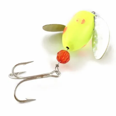 Vintage Yakima Bait Worden's Spin-n-Glo, 1/4oz orange/yellow spinning lure #23888
