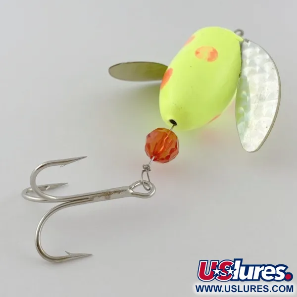 Vintage  Yakima Bait Worden's Spin-n-Glo, 1/4oz orange/yellow spinning lure #23888