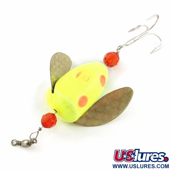 Vintage  Yakima Bait Worden's Spin-n-Glo, 1/4oz orange/yellow spinning lure #23888