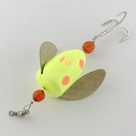 Vintage Yakima Bait Worden's Spin-n-Glo, 1/4oz orange/yellow spinning lure #23888