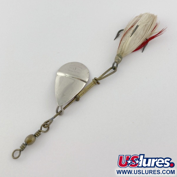 Vintage   Pflueger Diamond P Spinner, 1/4oz nickel/red spinning lure #23895