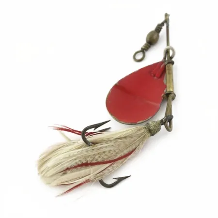 Vintage Pflueger Diamond P Spinner, 1/4oz nickel/red spinning lure #23895