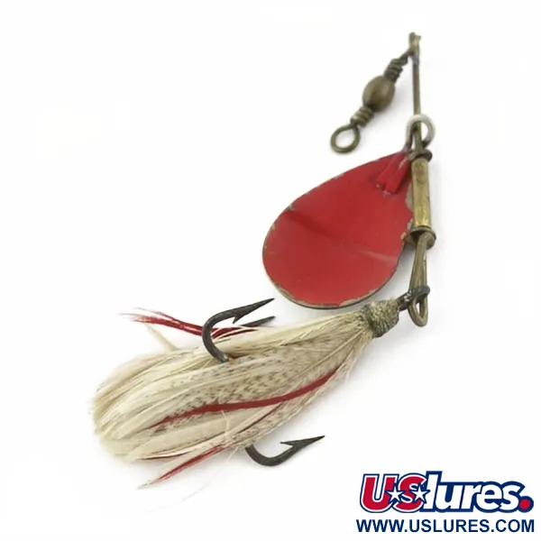 Vintage   Pflueger Diamond P Spinner, 1/4oz nickel/red spinning lure #23895