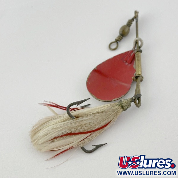 Vintage   Pflueger Diamond P Spinner, 1/4oz nickel/red spinning lure #23895