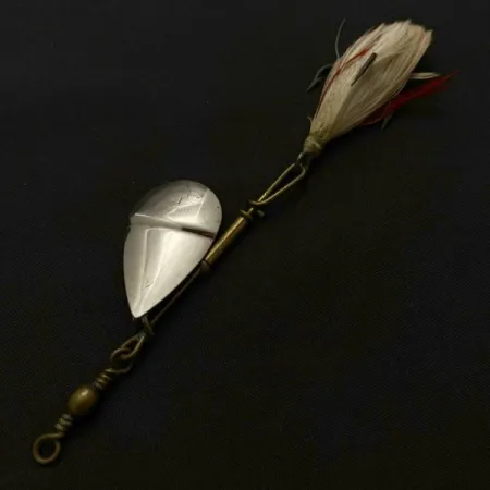 Vintage Pflueger Diamond P Spinner, 1/4oz nickel/red spinning lure #23895