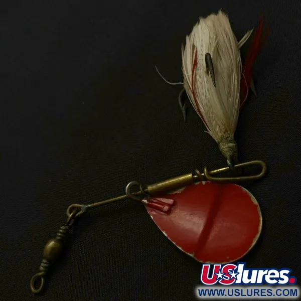 Vintage   Pflueger Diamond P Spinner, 1/4oz nickel/red spinning lure #23895