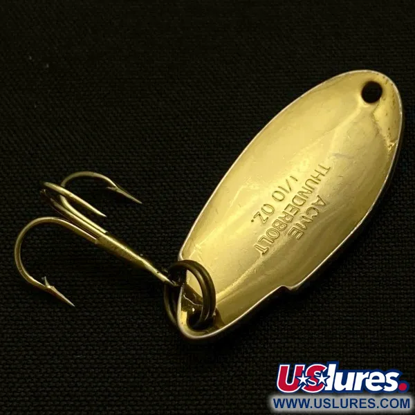 Vintage Acme Thunderbolt, 1/8oz gold fishing spoon #23905
