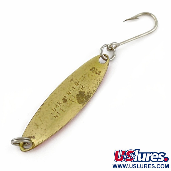 Vintage   Luhr Jensen Needlefish 1, 1/16oz gold/red fishing spoon #23910