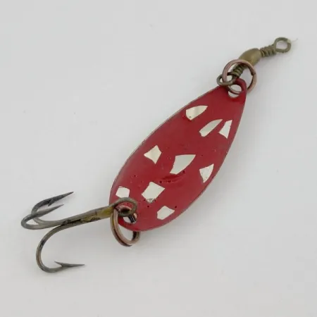 Vintage Roy Self #1, 3/64oz nickel/red fishing spoon #23911