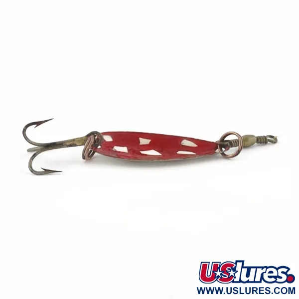 Vintage Roy Self #1, 3/64oz nickel/red fishing spoon #23911