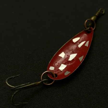 Vintage Roy Self #1, 3/64oz nickel/red fishing spoon #23911