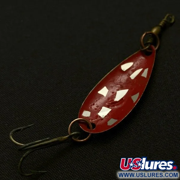 Vintage Roy Self #1, 3/64oz nickel/red fishing spoon #23911