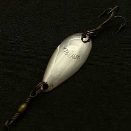 Vintage Roy Self #1, 3/64oz nickel/red fishing spoon #23911