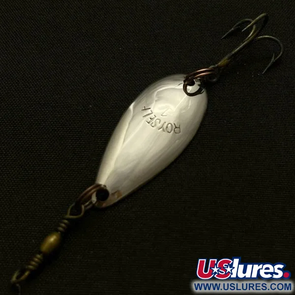 Vintage Roy Self #1, 3/64oz nickel/red fishing spoon #23911