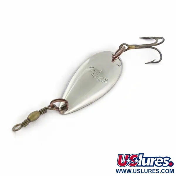 Vintage Roy Self #1, 3/64oz nickel/red fishing spoon #23911