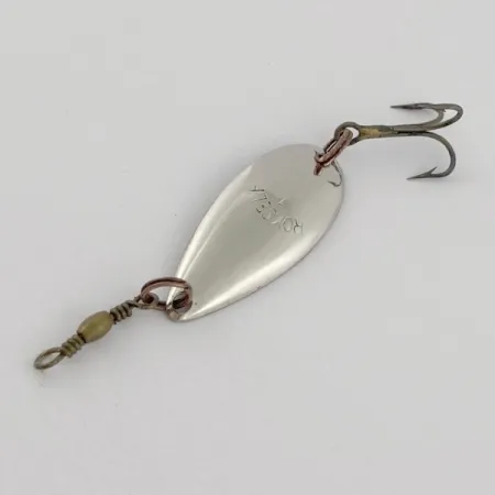 Vintage Roy Self #1, 3/64oz nickel/red fishing spoon #23911