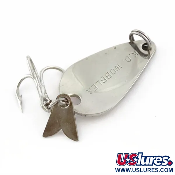 Vintage Acme K.O. Wobbler, 1/8oz white/black/gold fishing spoon #23912