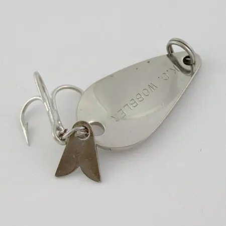 Vintage Acme K.O. Wobbler, 1/8oz white/black/gold fishing spoon #23912