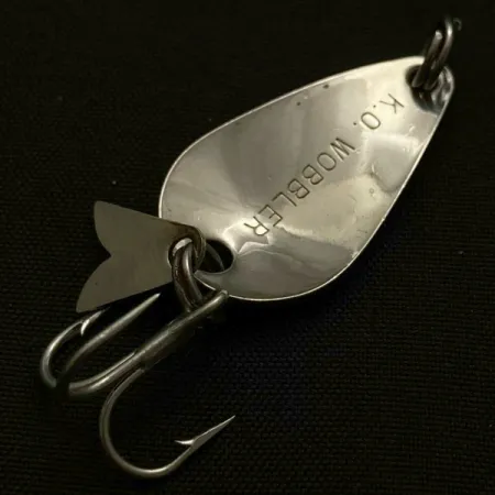 Vintage Acme K.O. Wobbler, 1/8oz white/black/gold fishing spoon #23912