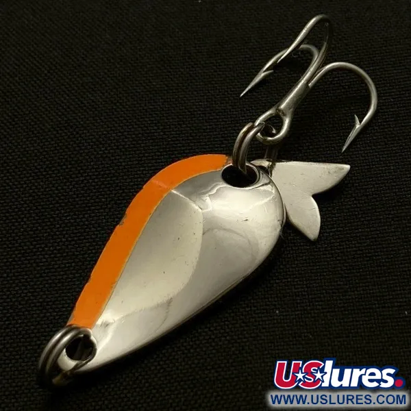 Vintage Acme K.O. Wobbler, 1/8oz white/black/gold fishing spoon #23912