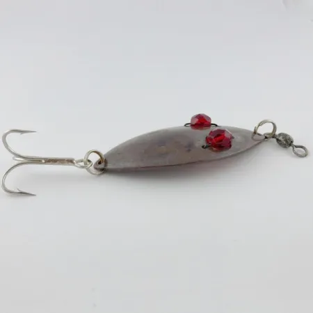Vintage Hofschneider Red Eye Wiggler, 1oz bronze fishing spoon #23913