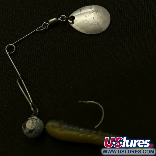 Vintage Johnson Beetle Spin, 3/16oz Nickel / Yellow / White spinning lure #23914