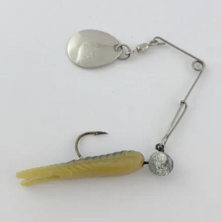 Vintage Johnson Beetle Spin, 3/16oz Nickel / Yellow / White spinning lure #23914