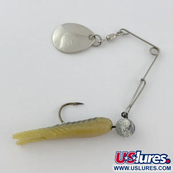 Vintage Johnson Beetle Spin, 3/16oz Nickel / Yellow / White spinning lure #23914