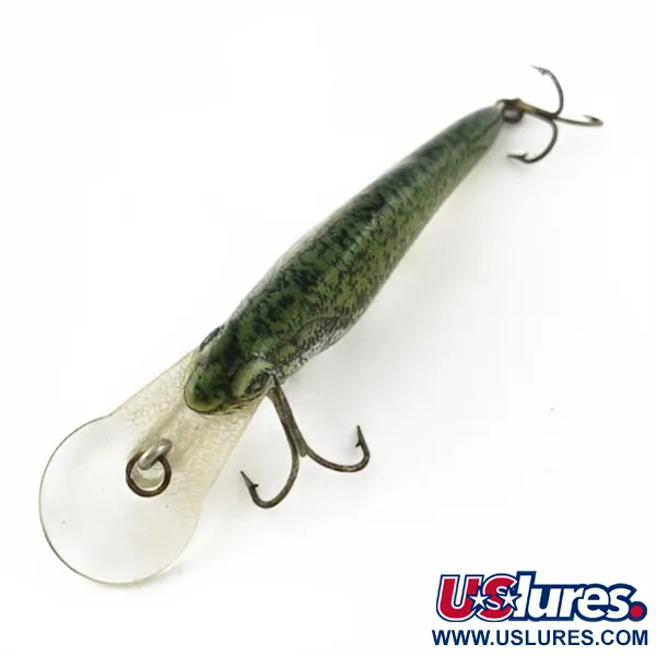 Vintage   Crankbait Corp Fingerling, 1/3oz green fishing lure #23924