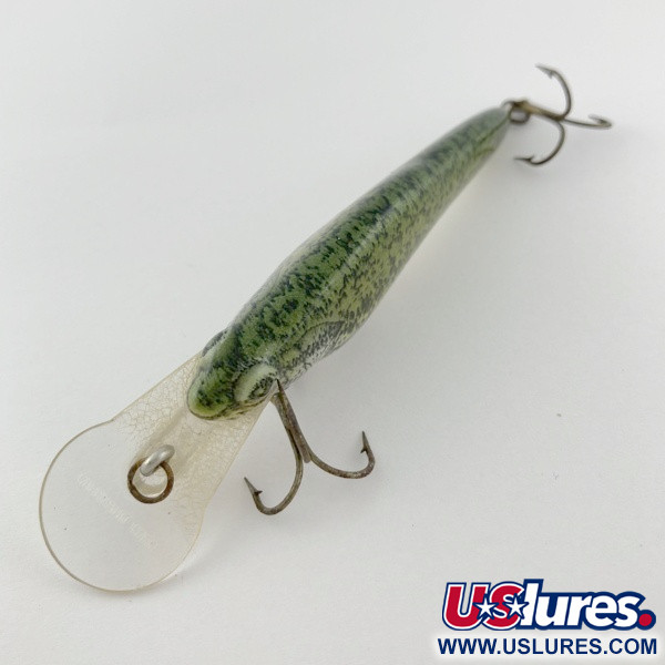 Vintage   Crankbait Corp Fingerling, 1/3oz green fishing lure #23924