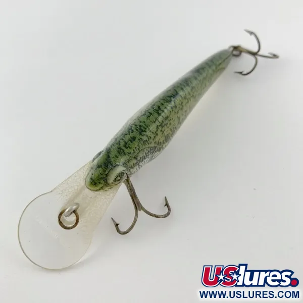 Vintage   Crankbait Corp Fingerling, 1/3oz green fishing lure #23924