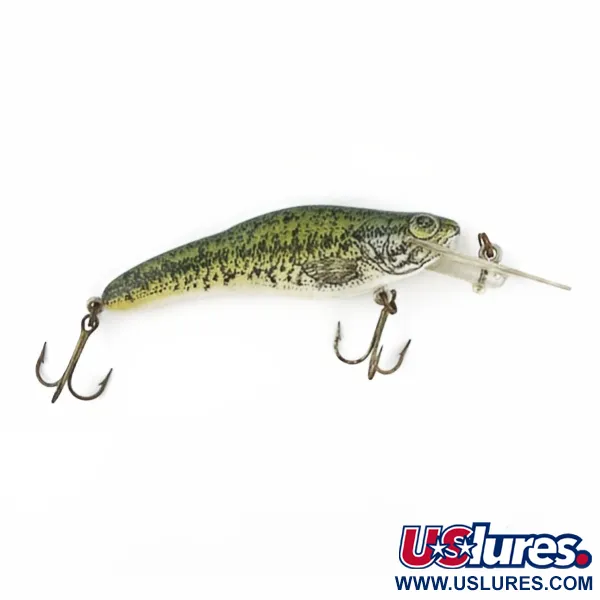 Vintage   Crankbait Corp Fingerling, 1/3oz green fishing lure #23924
