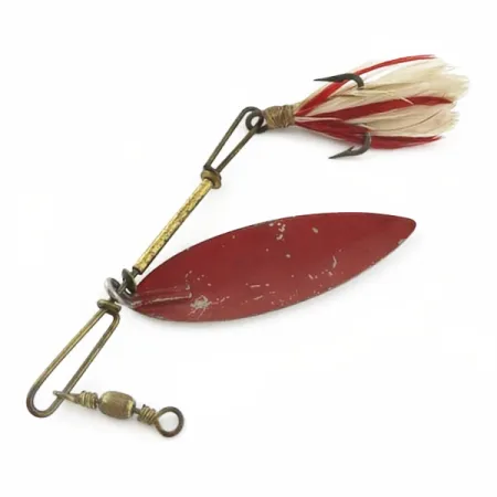 Vintage 4 Bros 4 Brothers Willow Leaf  Spinner, 1/2oz nickel/red spinning lure #23937