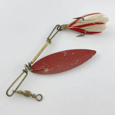 Vintage 4 Bros 4 Brothers Willow Leaf  Spinner, 1/2oz nickel/red spinning lure #23937