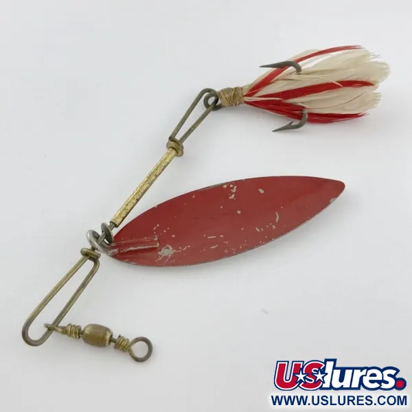 Vintage 4 Bros 4 Brothers Willow Leaf  Spinner, 1/2oz nickel/red spinning lure #23937