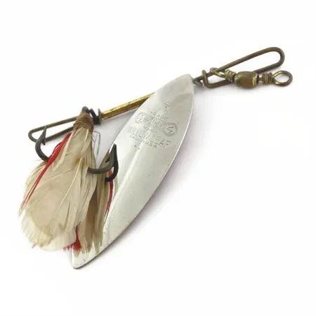 Vintage 4 Bros 4 Brothers Willow Leaf  Spinner, 1/2oz nickel/red spinning lure #23937